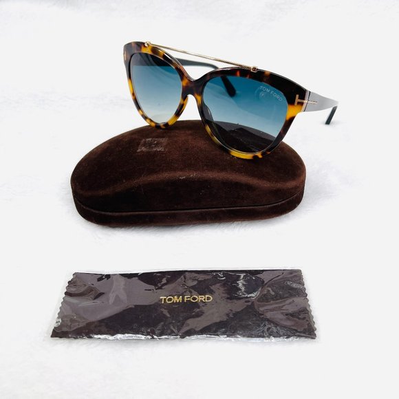 NEW Tom Ford Livia 56MM oversize Cat Eye Sunglasses $600 main image 10